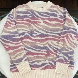 a new day Women's Sweater in Purple and Pink Stripes